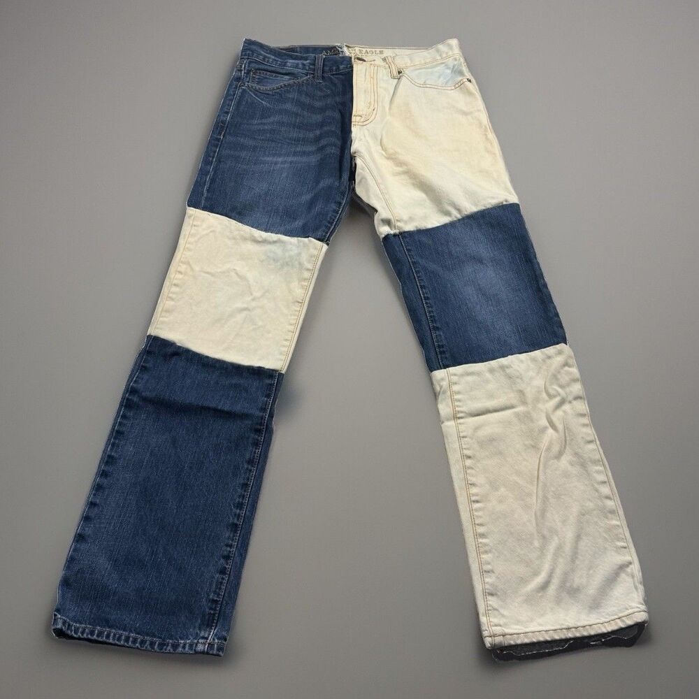 American Eagle Custom Reworked Jeans Men’s 30x31 Patchwork Straight Leg